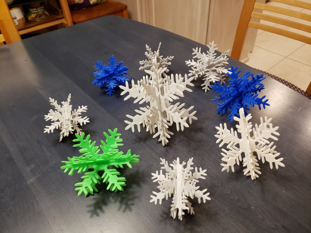 3D Snowflake Ornament in Three Pieces