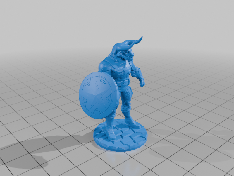 Red Guardian Minotaur TTRPG Mini Figure