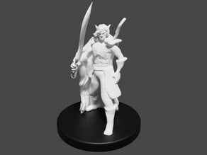 Elf Ranger + Curved Sword (Can be Printed Separately)