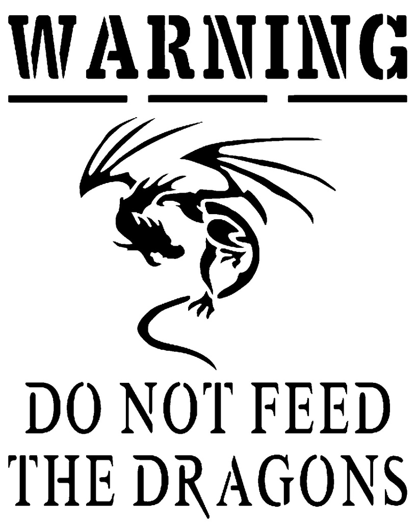 Warning Dragon stencil