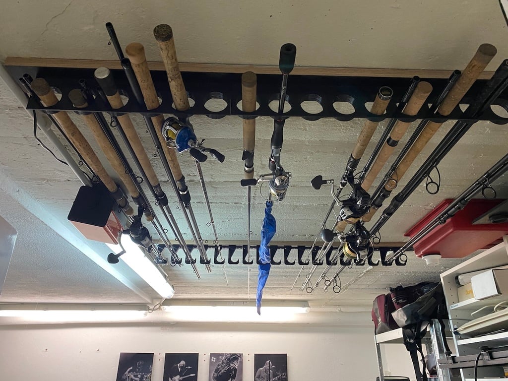 Fishing rod ceiling holder hanger