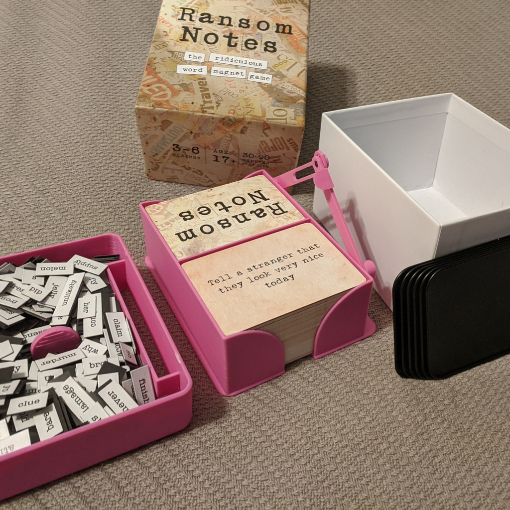 Game box organizer for Ransom Notes