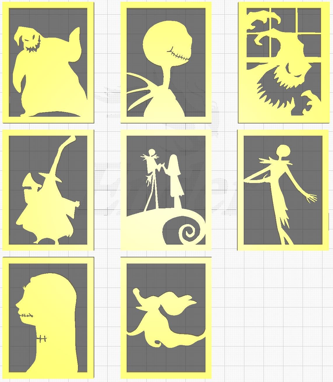 Nightmare Before Christmas Panels for Swappable Lantern