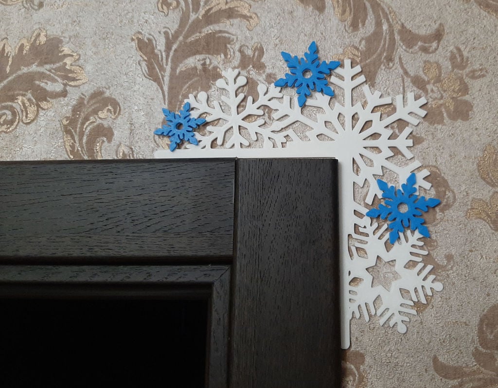 Christmas Decoration Door Corner snowflakes - STL version