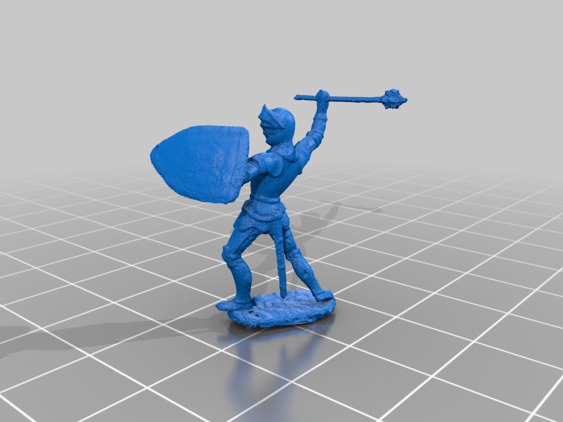 3D Scanned knight with mace
