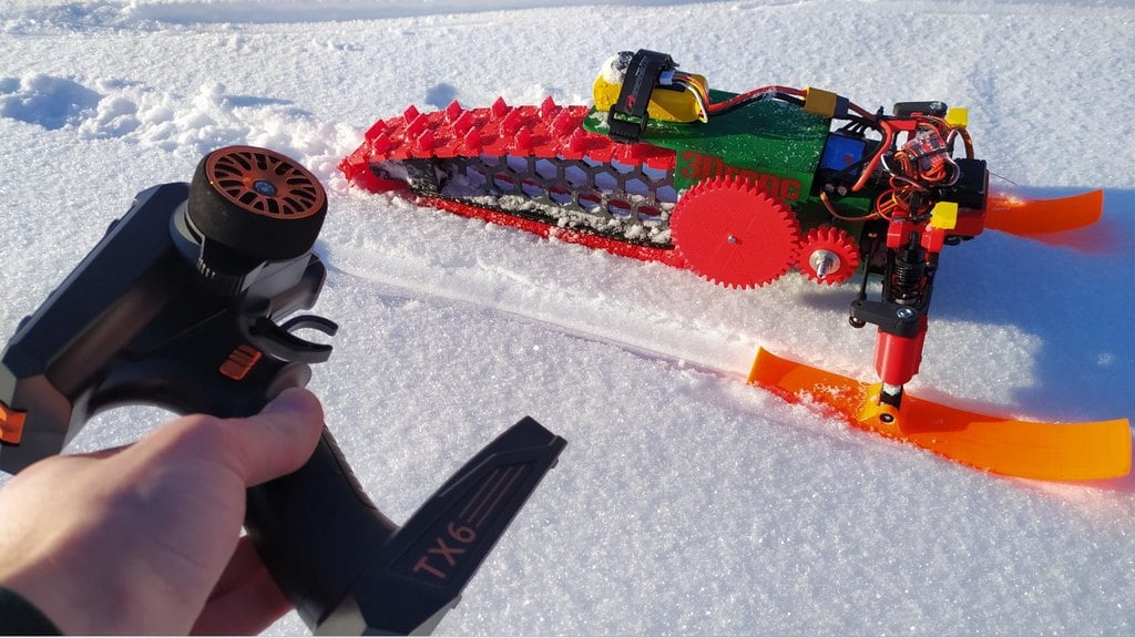 Open Source 3D Printed RC Snowmobile V2