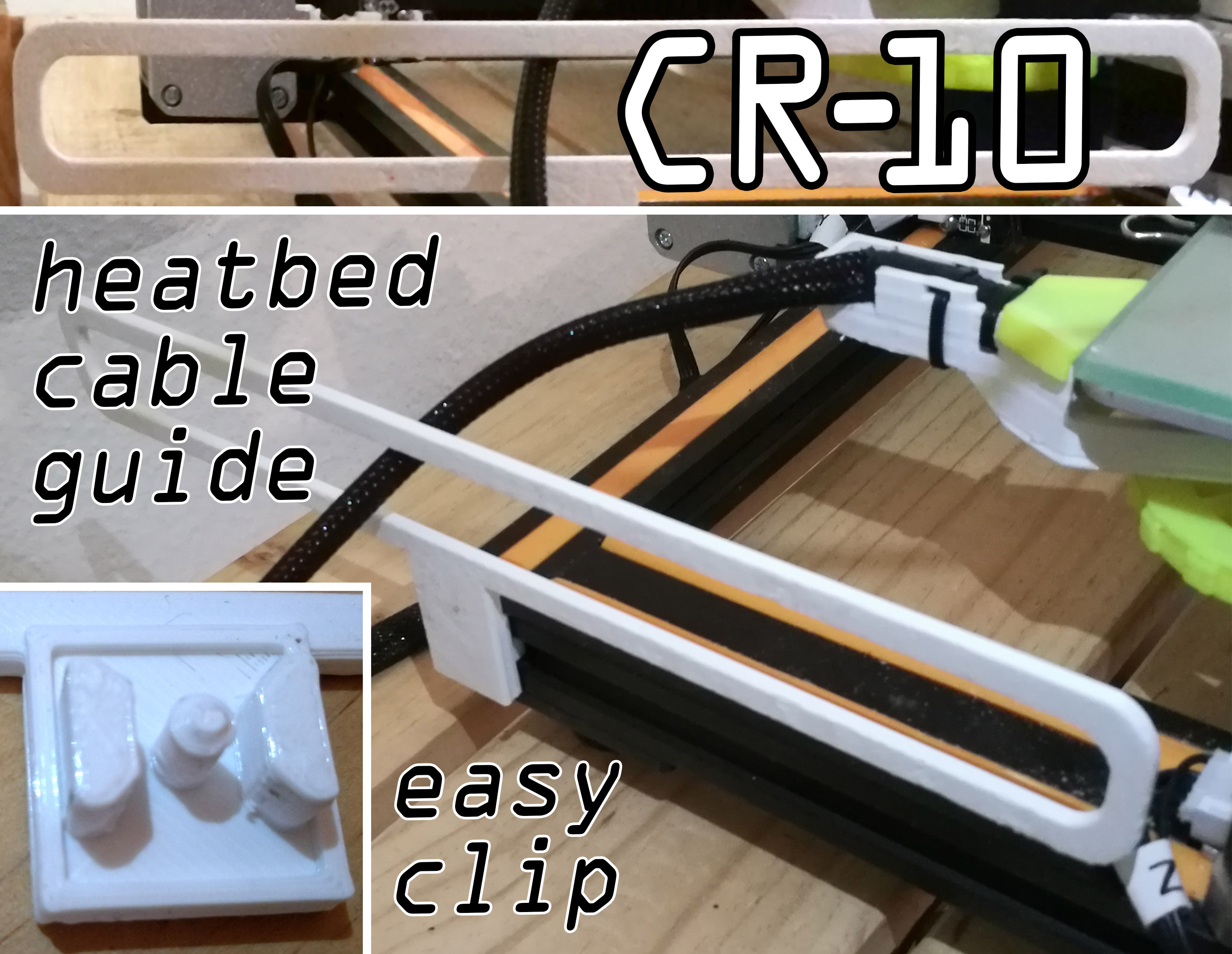 CR-10 heatbed cable guide