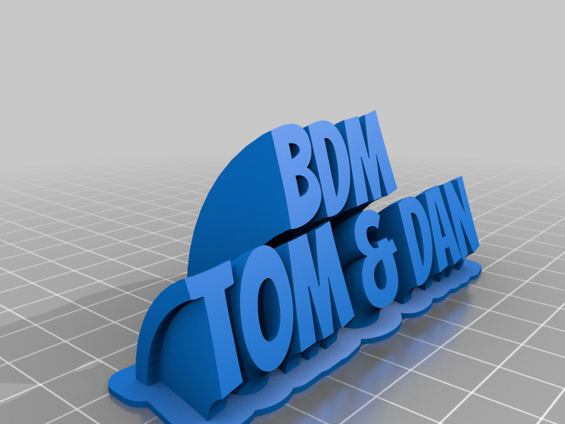 BDM Sweeping 2-line name plate (text)