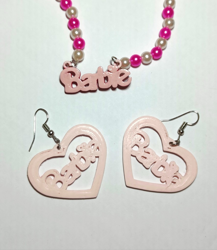 Barbie earrings and pendant