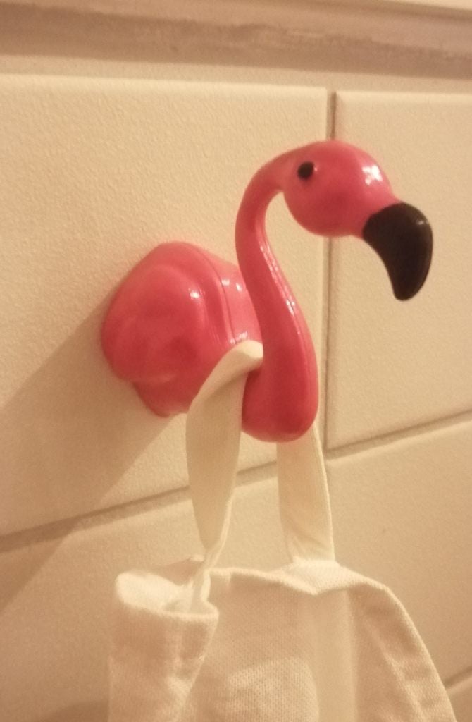 Flamingo peg/hook/hanger in half