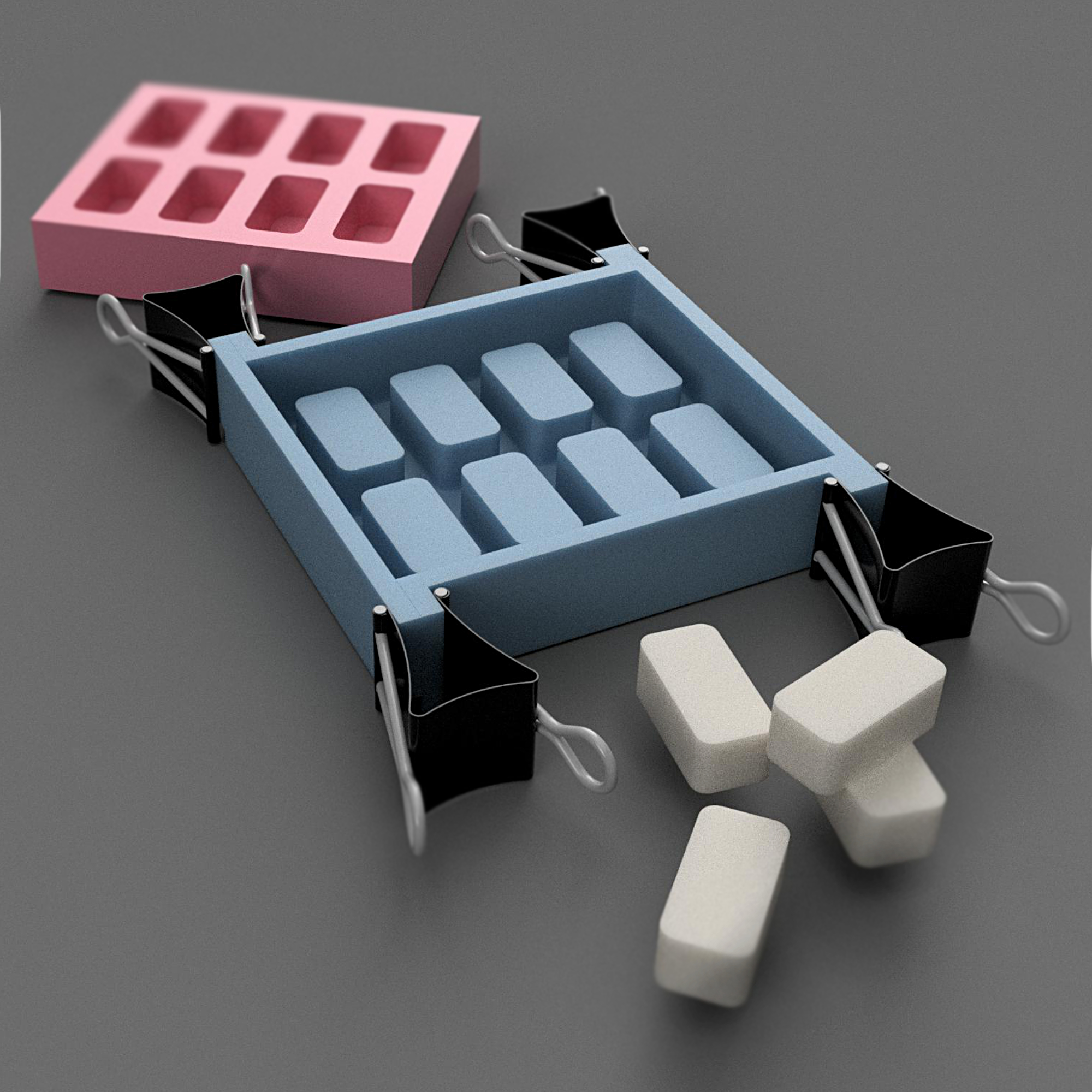 Mini brick mold for silicon casting