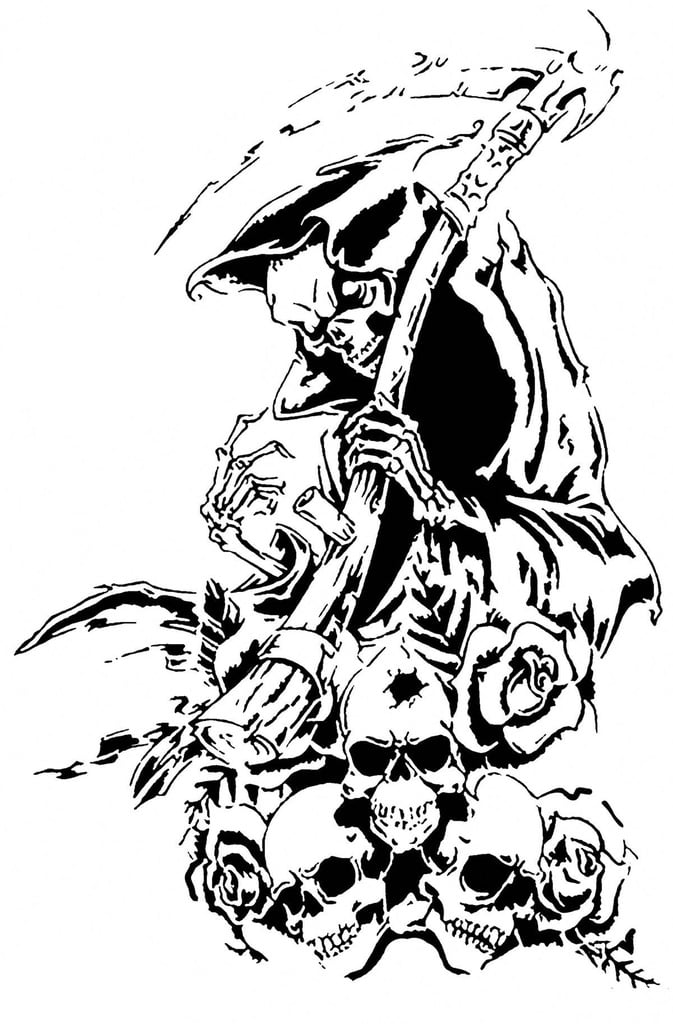 Grim Reaper stencil 3