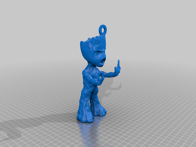 Angry Groot keychain