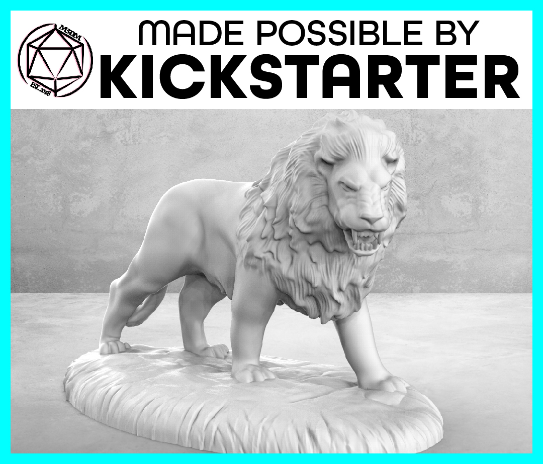 Image of Lion - Action Pose - Tabletop Miniature