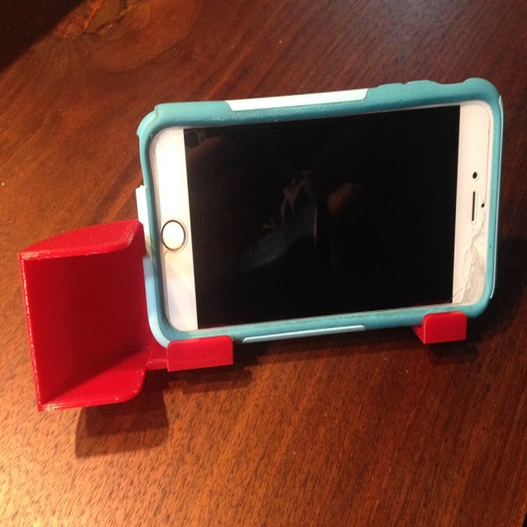 Landscape Cell Phone stand with Sound Deflector