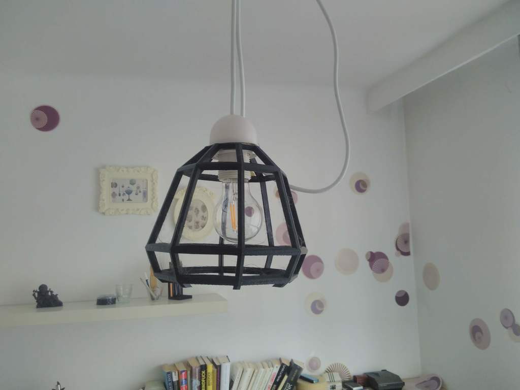 Geometric/wireframe lampshade cropped