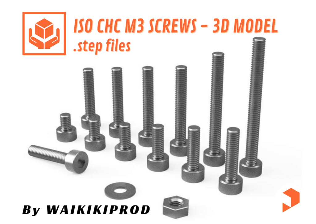 ISO CHC M3 Screws - 3D MODELS - .step files