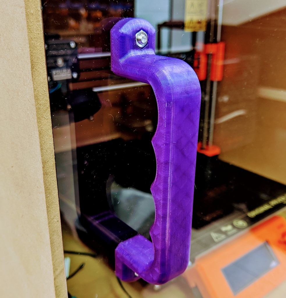 Door handle for 3D printer enclosure