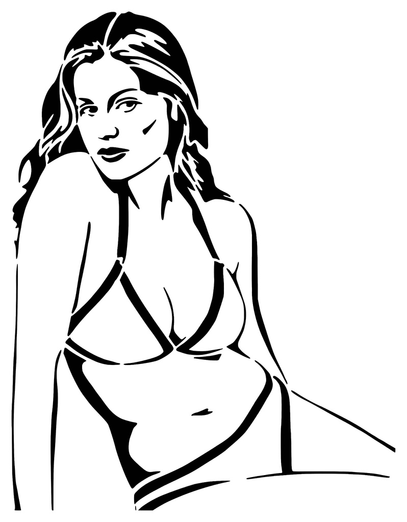 Bikini model stencil 4.1