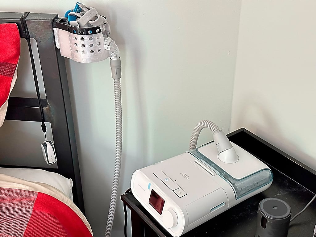 A Magnetic Holder for a CPAP Mask.