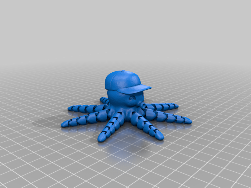 Octopus with baseball cap