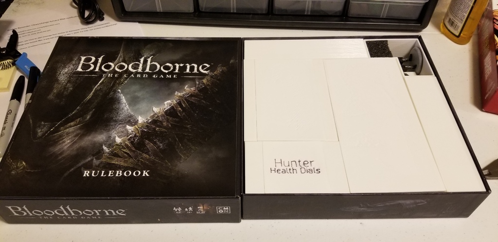 Bloodborne Card Game (plus expansion) Organizer / Box Insert