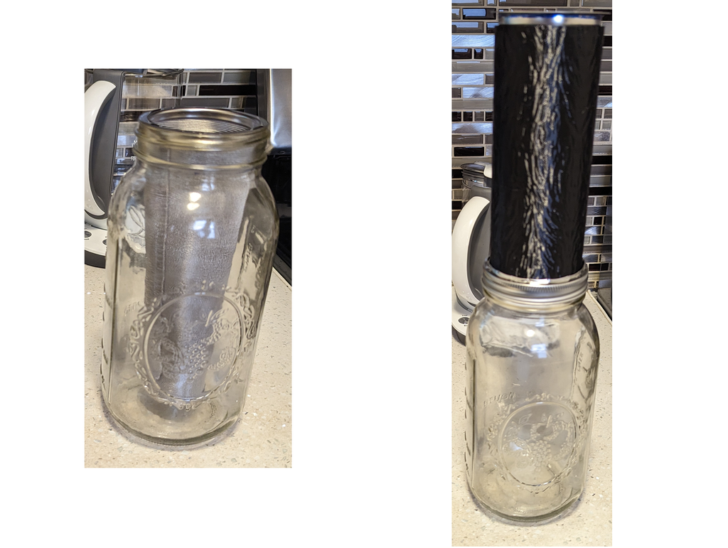 Cold brew coffee filter adapter for wide mouth mason jars