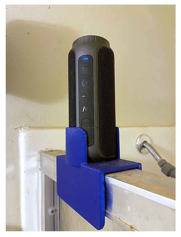 Shower Door Soda Can & Bluetooth Speaker Holder