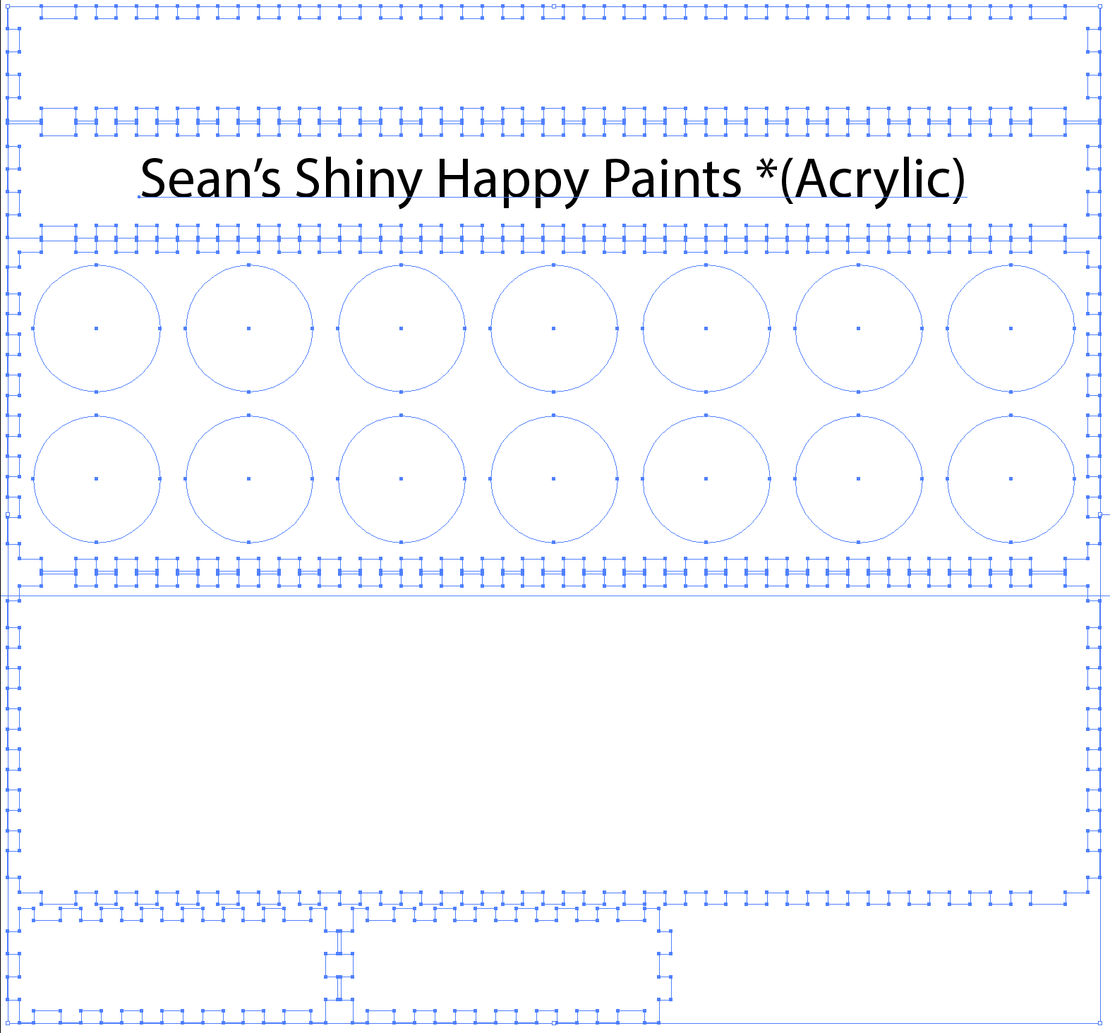 14x 1 ounce acrylic paint bottle tray - laser cut