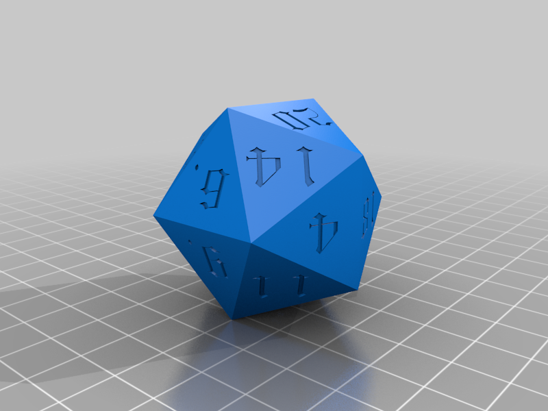 d20 with numbers