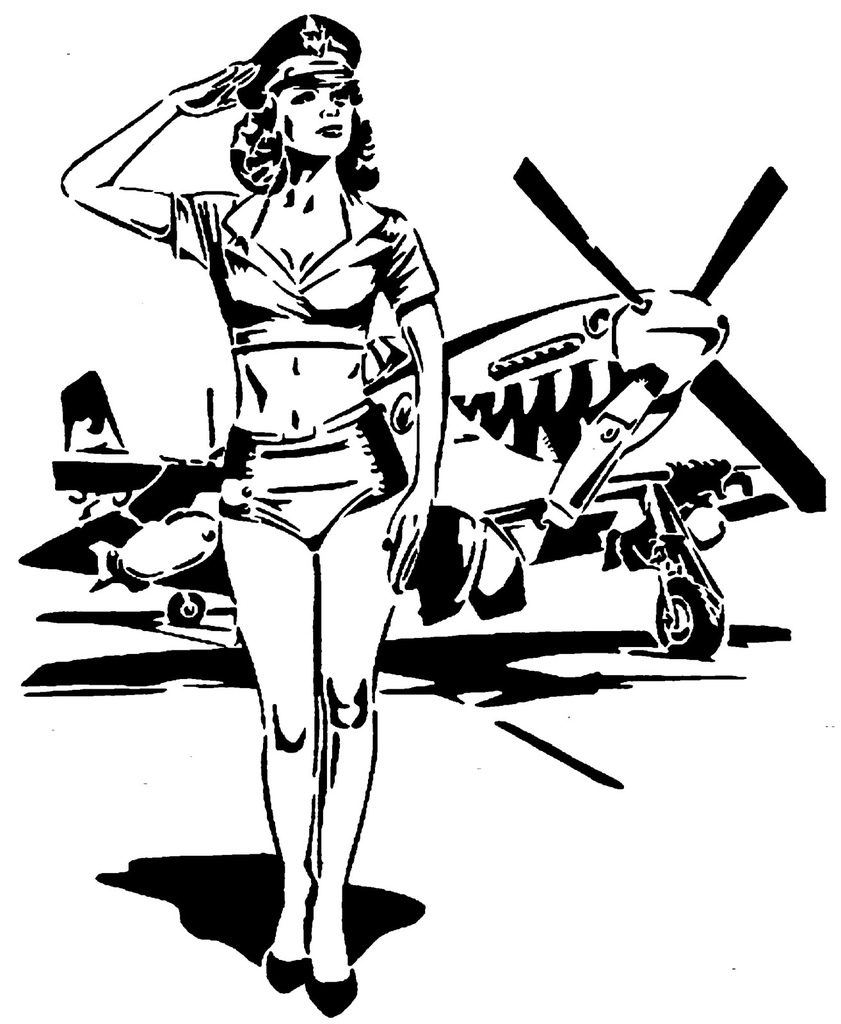 Airforce Girl stencil