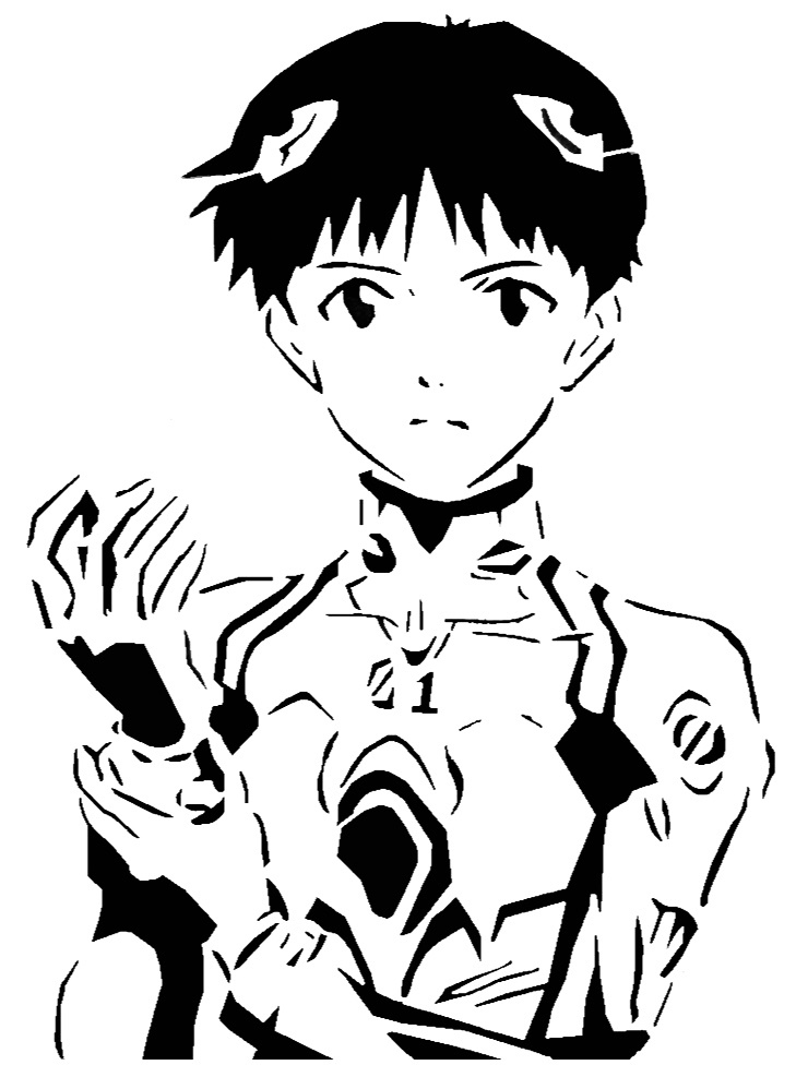 Shinji Ikari stencil