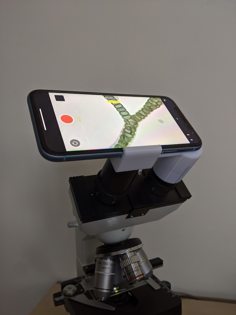 iPhone XR adapter for Omax microscope .