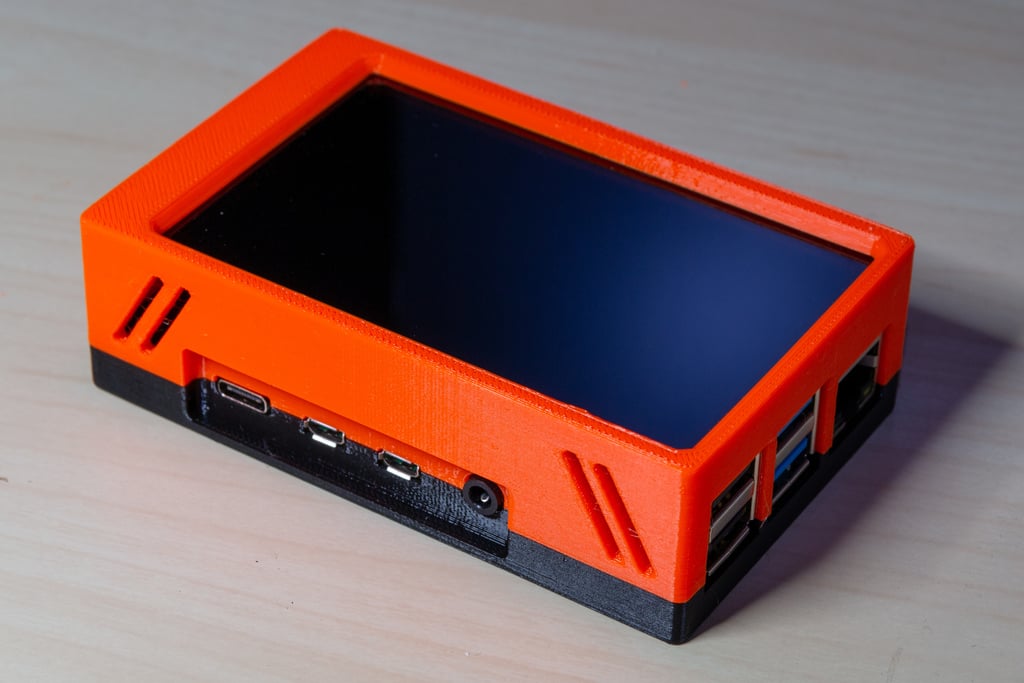 Hyperpixel 4.0 touch and Raspberry Pi 4B case (with Prusa MK3S bracket)