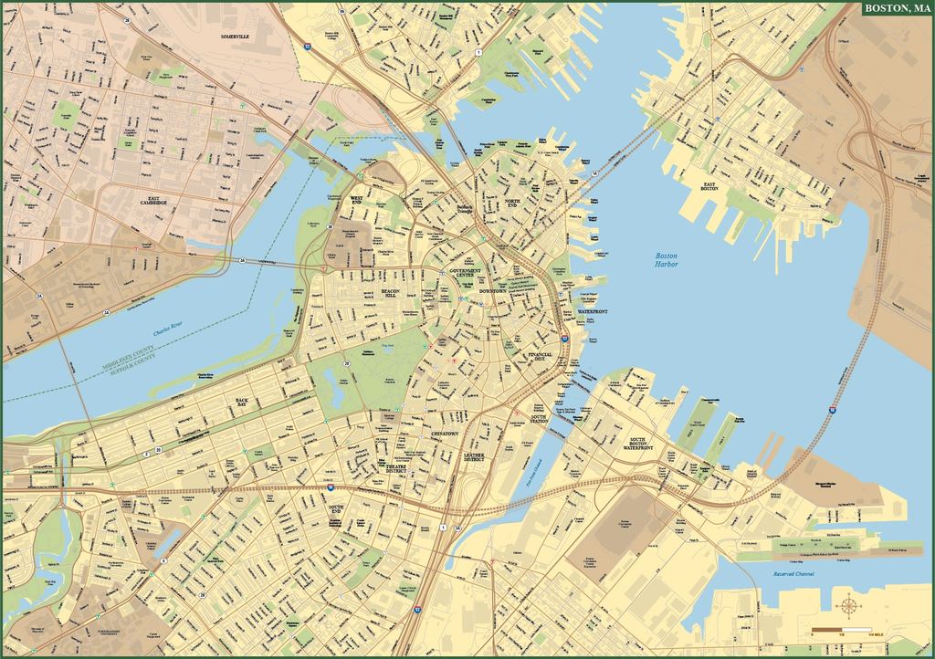 Map of Boston downtown