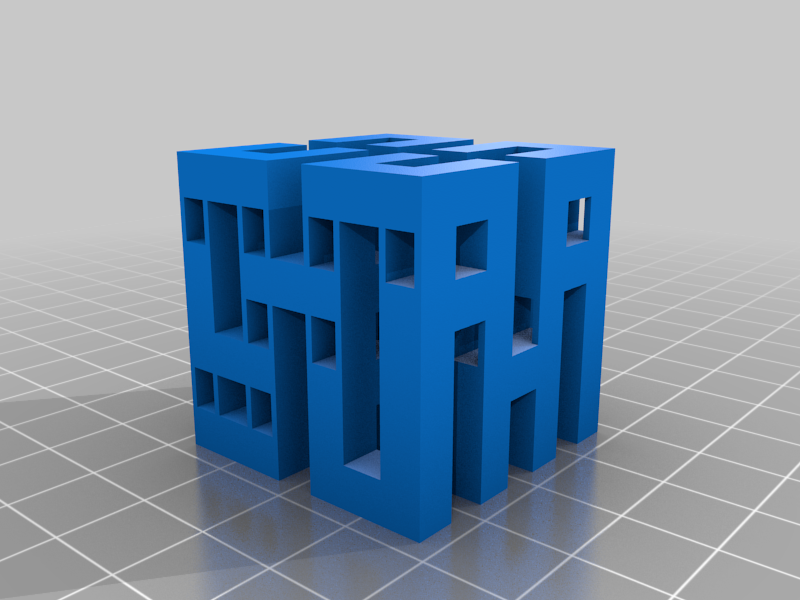 Printable Hilbert Cube with wall supports 