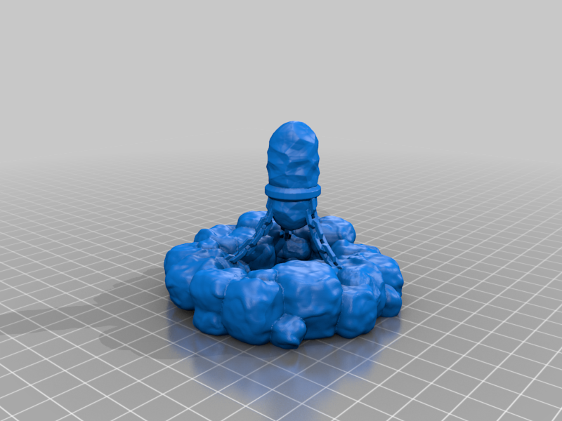 rock formation and floating crystal