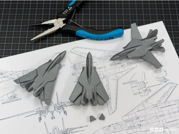 Printinplace And Articulated F14 Jet Fighter With Improved Wingdesign