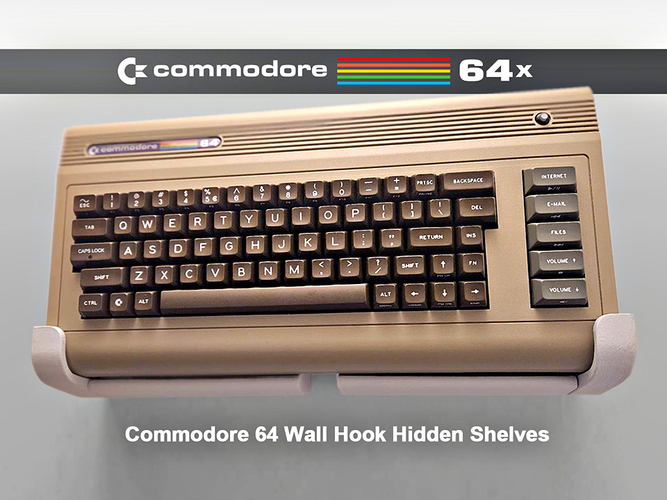 Commodore 64 Display / Storage Wall Hook Shelf Set
