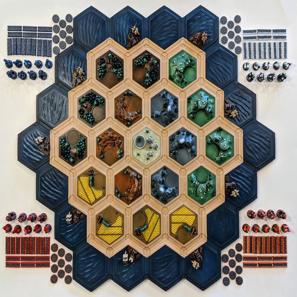 3D Catan Board Game - Cleaned up and resized for resin printers