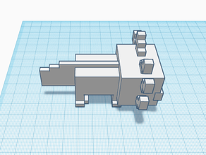 3d printed minecraft axolotl standing up 3D model