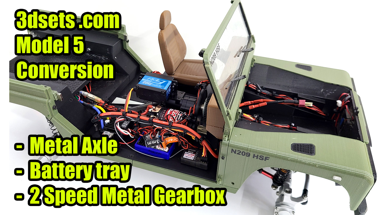 3dsets.com Model 5 two speed gearbox & metal axle conversion