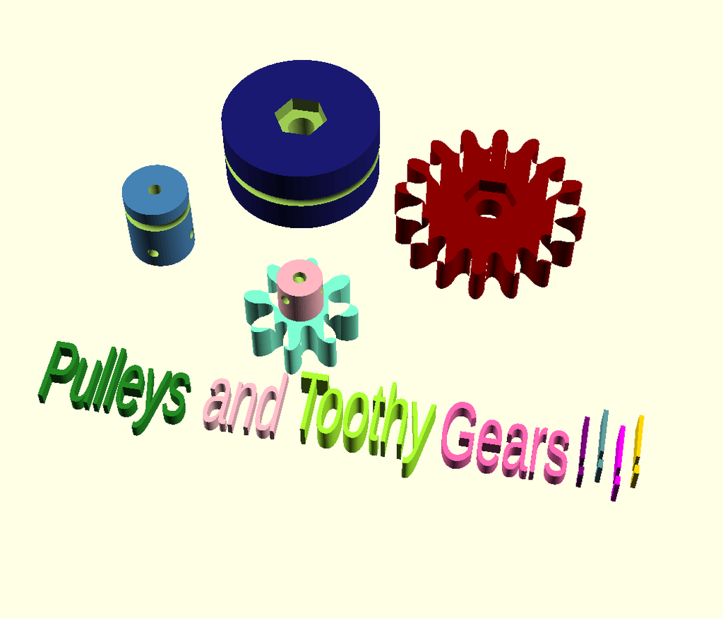 Pulleys and Gears OpenSCAD