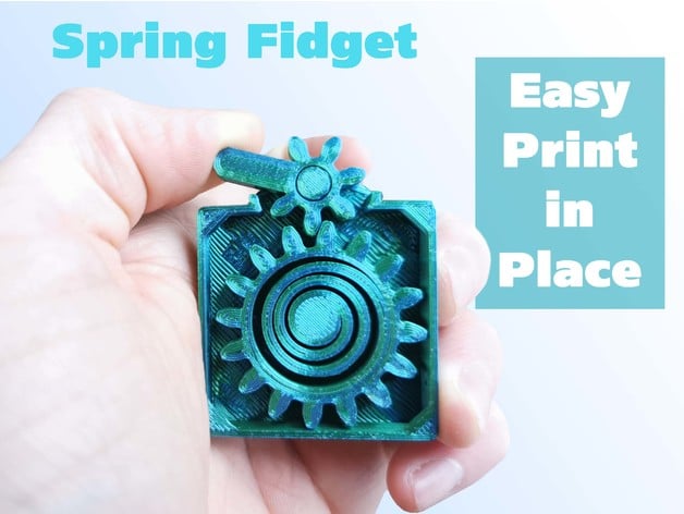 Fidget Gear Spring Print In Place Easy Small