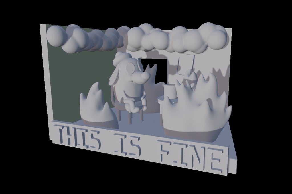 Diorama "This is fine"