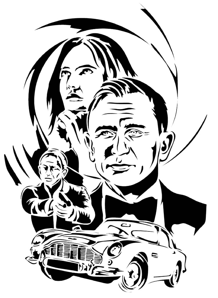 James Bond stencil 3