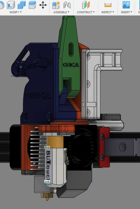 Orca Extruder System Nema 14 Ultra Light weight with BLtouch Voron Linear rail  