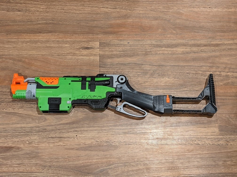 Nerf Slingfire grip with stock attachment point V2