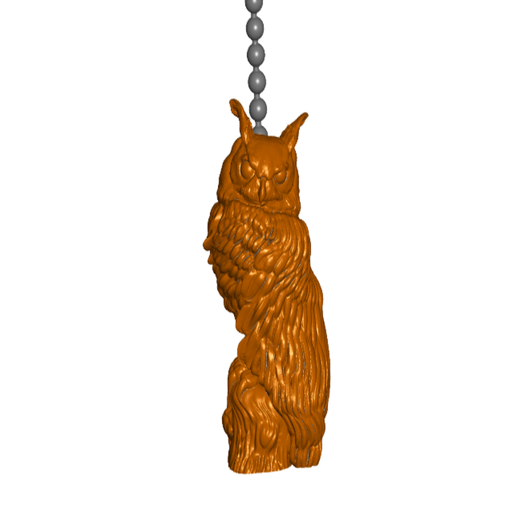 Realistic Owl Pull Ball Chain or Keychain Knob | Handle | Fob | Finials