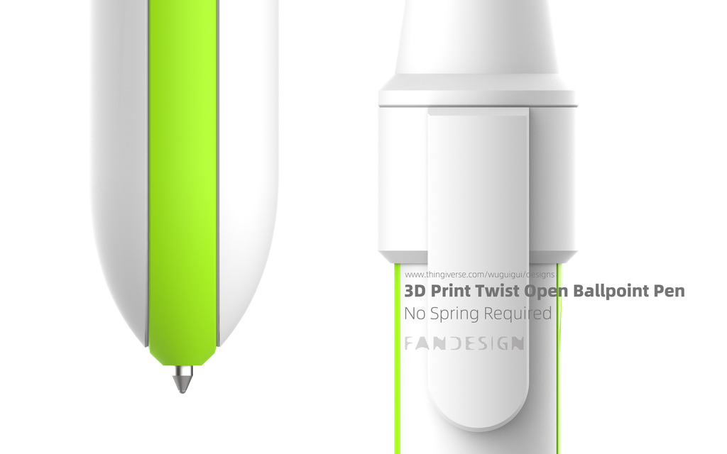 Ballpoint Pen - Twist Open Without Spring